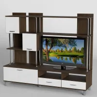 Стінка в вітальню Тиса Мебель Вітальня-49 Венге Білий 1640x450x1800 мм