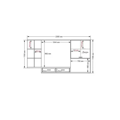 Стекнка в гостиную Тиса Мебель Гостиная-203 Сонома Белый 1200x300x2260 мм