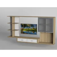 Стекнка в гостиную Тиса Мебель Гостиная-203 Сонома Белый 1200x300x2260 мм