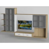 Стенка в гостиную Тиса Мебель Гостиная-205 Сонома Белый 1520x300x2160 мм