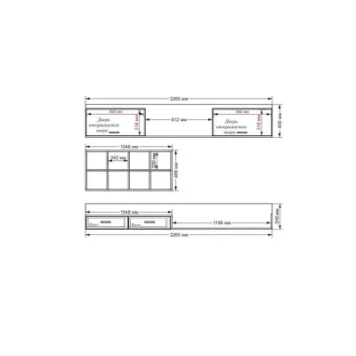 Стенка в гостиную Тиса Мебель Гостиная-206 Сонома Белый 1200x316x2260 мм Стенка в гостиную Тиса Мебель Гостиная-206 Сонома Белый 1200x316x2260 мм
