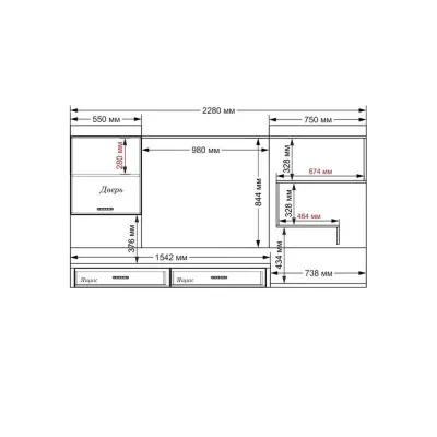Стенка в гостиную Тиса Мебель Гостиная-210 Сонома Белый 1250x316x2280 мм Стенка в гостиную Тиса Мебель Гостиная-210 Сонома Белый 1250x316x2280 мм