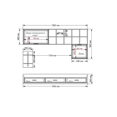 Стенка в гостиную Тиса Мебель Гостиная-213 Сонома Белый 1200x316x1990 мм
