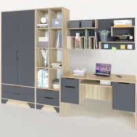 Стенка в гостиную Тиса Мебель Сборка-2 Сонома Белый 2050x550x2800 мм