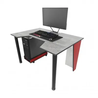 Геймерский игровой стол ZEUS™ GAMER-1 красный/бетон
