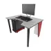 Геймерский игровой стол ZEUS™ GAMER-1 красный/бетон