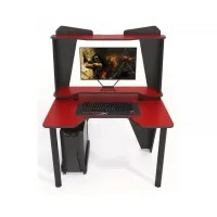 Геймерский игровой стол ZEUS™ IVAR-3 (1400 мм) красный/черный