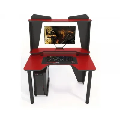 Геймерский игровой стол ZEUS™ IVAR-3 (1400 мм) красный/черный