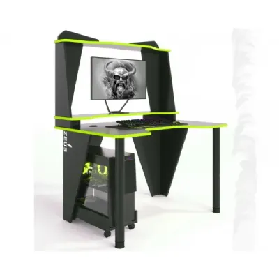 Геймерский игровой стол ZEUS™ IVAR-3 (1400 мм) черный /лайм