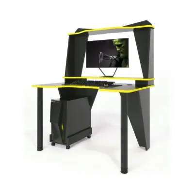 Геймерский игровой стол ZEUS™ IVAR-3 (1400 мм) черный/желтый