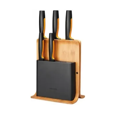 Набор кухонных ножей с бамбуковым блоком Fiskars Functional Form ™ 5 шт 1057552