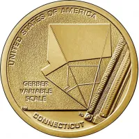 США 1 доллар 2020 Инновации, Коннектикут, Шкала Гербера (hub_f5m173)