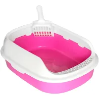 Туалет для кішок з лопаткою Taotaopets 226611 Pink 40х29х13.5 см Туалет для кішок з лопаткою Taotaopets 226611 Pink 40х29х13.5 см