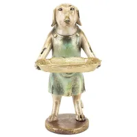 Фигурка интерьерная Dog with tray 27 см ArtDeco AL117938 Фигурка интерьерная Dog with tray 27 см ArtDeco AL117938