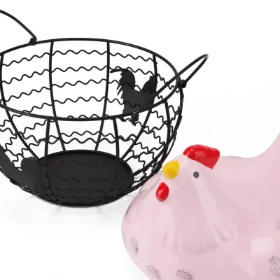 Ваза под фрукты Hen Pink 21х24 см с крышкой Lefard AL118004