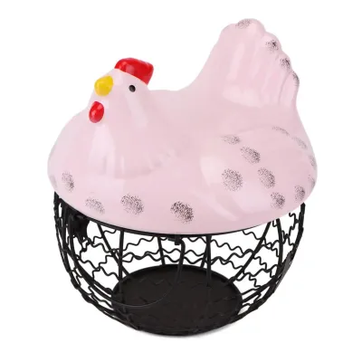 Ваза под фрукты Hen Pink 21х24 см с крышкой Lefard AL118004