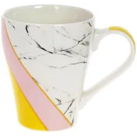 Кружка (чашка) фарфоровая Marble 400мл Pink-Gray Bona DP118109