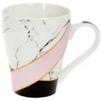 Кружка (чашка) фарфоровая Marble 500мл Pink-Yellow Bona DP118111