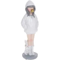 Фігурка інтер'єрна 7.5х9х26 см White Дівчинка з Кроликом Bona DP118507 Фігурка інтер'єрна 7.5х9х26 см White Дівчинка з Кроликом Bona DP118507