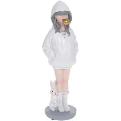 Фігурка інтер'єрна 7.5х9х26 см White Дівчинка з Кроликом Bona DP118507