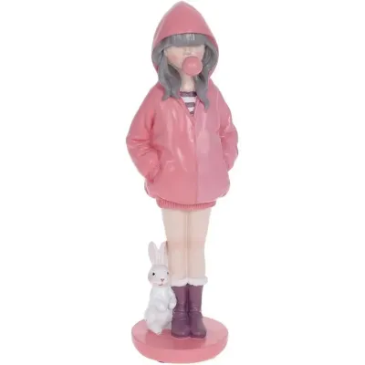 Фигурка интерьерная 7.5х9х26 см Pink Девочка с Кроликом Bona DP118508