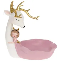 Подставка для бижутерии 28х19.5х30см White-Pink Девочка с Оленем Bona DP118509 Подставка для бижутерии 28х19.5х30см White-Pink Девочка с Оленем Bona DP118509