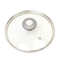 Кришка скляна d-20 см з металевим обідком універсальна Kamille КМ-0821GR Кришка скляна d-20 см з металевим обідком універсальна Kamille КМ-0821GR