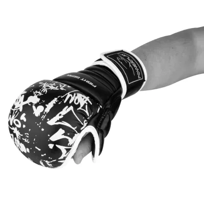 Рукавички для Karate PowerPlay 3092KRT Чорні-Білі XL Рукавички для Karate PowerPlay 3092KRT Чорні-Білі XL