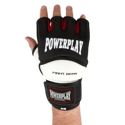 Рукавички для MMA PowerPlay 3075 Чорні-Білі XL Рукавички для MMA PowerPlay 3075 Чорні-Білі XL