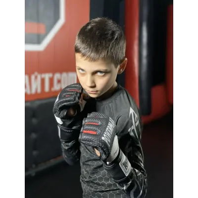 Рукавички для MMA PowerPlay 3075 Чорні-Білі XL Рукавички для MMA PowerPlay 3075 Чорні-Білі XL