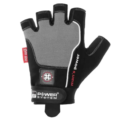 Рукавички для фітнесу та важкої атлетики Power System Man's Power PS-2580 Black/Grey XL Рукавички для фітнесу та важкої атлетики Power System Man's Power PS-2580 Black/Grey XL