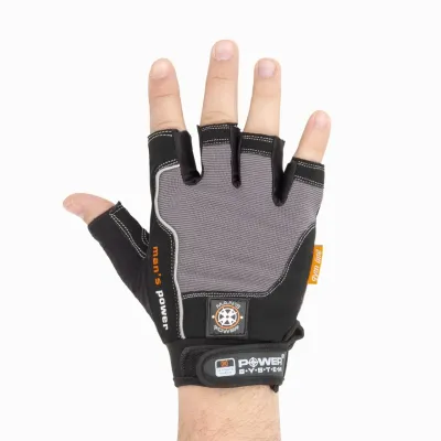 Рукавички для фітнесу та важкої атлетики Power System Man's Power PS-2580 Black/Grey XL Рукавички для фітнесу та важкої атлетики Power System Man's Power PS-2580 Black/Grey XL
