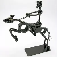 Фигурка техно-арт No Brand Всадник 22,5х18х6 см Черный (DN19170)