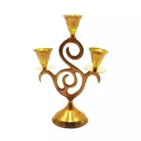 Канделябр на 3 свечки No Brand Винтаж 16,5х11,5х6 см Медный (DN28264) Канделябр на 3 свечки No Brand Винтаж 16,5х11,5х6 см Медный (DN28264)