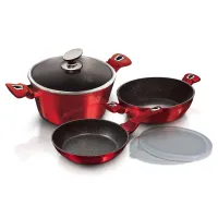 Набор посуды из 6 предметов Berlinger Haus Metallic Line Burgundy Edition (BH-7046)