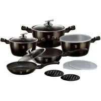 Набор посуды из 13 предметов Berlinger Haus Metallic Line Shiny Black Edition (BH-7032) Набор посуды из 13 предметов Berlinger Haus Metallic Line Shiny Black Edition (BH-7032)