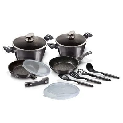 Набор посуды из 13 предметов Berlinger Haus Metallic Line Carbon Pro Edition (BH-7059)