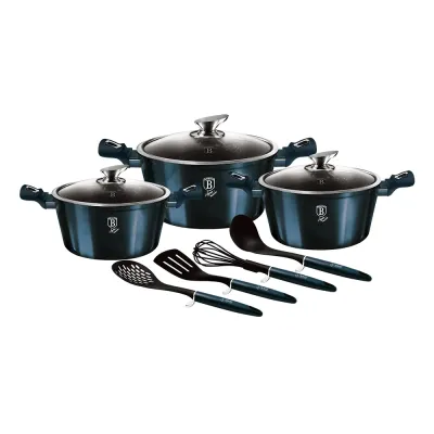 Набор посуды Berlinger Haus Metallic Line Aquamarine Edition 10 предметов (BH-6152)