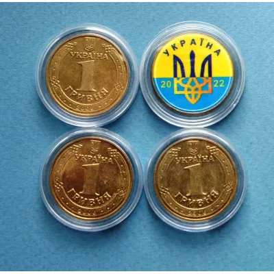 Набір монет No Brand Зеленський Волонтери Привид Києва Калуш оркестра 1 гривня 26 мм 4 шт Золотистий (hub_v8mf9a) Набір монет No Brand Зеленський Волонтери Привид Києва Калуш оркестра 1 гривня 26 мм 4 шт Золотистий (hub_v8mf9a)