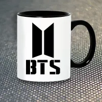 Чашка Fan Girl Логотип BTS Bangtan Boys БТС (7102) 330 мл Чорний