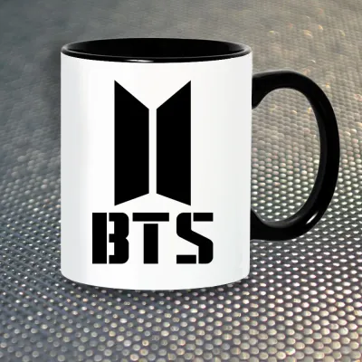 Чашка Fan Girl Логотип BTS Bangtan Boys БТС (7102) 330 мл Чорний