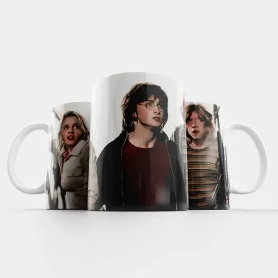Чашка Fan Girl золотое трио Гарри Поттер - Harry Potter (15734) 330 мл Белый
