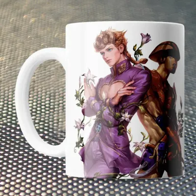 Чашка Fan Girl Джорно та Голд Експірієнс Неймовірні пригоди ДжоДжо - JoJo's Bizarre Adventure (15762) 330 мл Білий