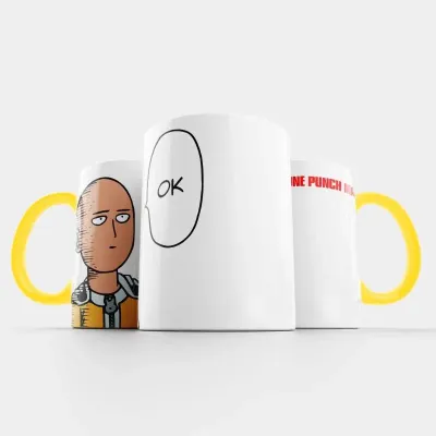 Чашка Fan Girl Ванпанчмен ок - One-Punch Man (15723) 330 мл Желтый