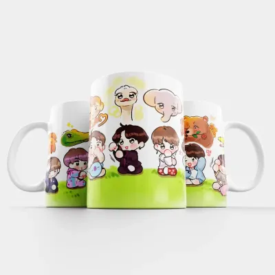 Чашка Fan Girl БТС звірята - BTS (15717) 330 мл Білий