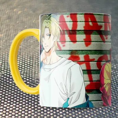 Чашка Fan Girl Бананова риба гранж - Banana Fish (15715) 330 мл Жовтий
