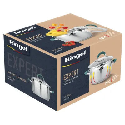 Кастрюля RINGEL Expert 20 см 3.5 л Хром (6723691)