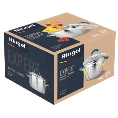 Кастрюля RINGEL Expert 22 см 4.6л Хром (6723693) Кастрюля RINGEL Expert 22 см 4.6л Хром (6723693)