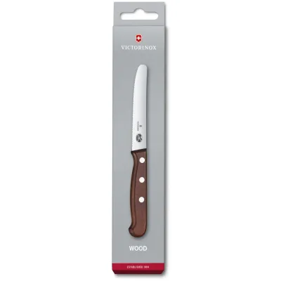 Кухонний ніж для томатів Victorinox Wood Tomato & Table 11 см Коричневий (5.0830.11G) Кухонний ніж для томатів Victorinox Wood Tomato & Table 11 см Коричневий (5.0830.11G)