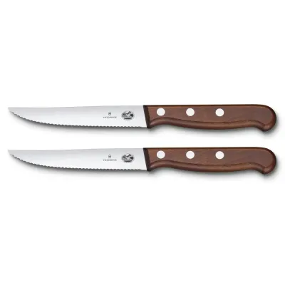 Набір ножів для стейку Victorinox Wood Steak Set 12 см 2 шт Коричневий (5.1230.12G)